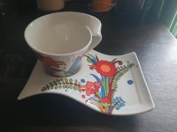 Villeroy und Boch Kaffeetasse mit Unterteller Blumen Vogelmotive Bayern - Altenstadt Iller Vorschau