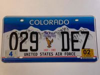 Nummernschild USA Colorado US Airforce Kr. München - Unterschleißheim Vorschau