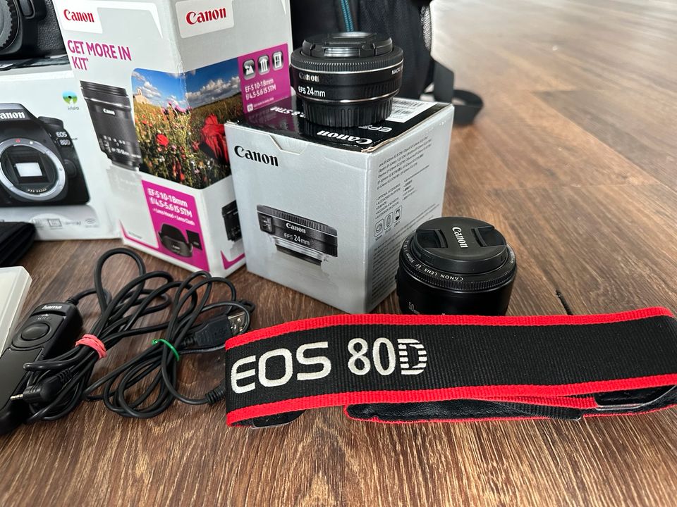 Canon EOS 80d mit 3 Objektiven und Zubehör, sehr guter Zustand in Schönefeld