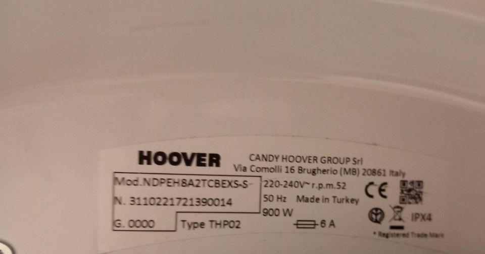 Trockner Hoover 6kg - Wer dieses Wochenende holt 120 € ! in Freienwill (bei Flensburg)