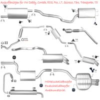 VW Caddy Corrado EOS Fox LT Scirocco Transporter T3 T4 T5 Auspuff Endschalldämpfer Mittelschalldämpfer Hosenrohr Katalysator Rußpartikelfilter Sportauspuff Lambdasonden Flexrohre Rohre Winkelrohre Sachsen - Hoyerswerda Vorschau