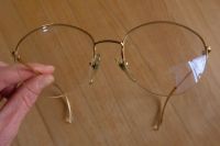 Vintage Damen Brille Goldfarben Metall Unten Randlos Runde Gläser Dresden - Trachau Vorschau