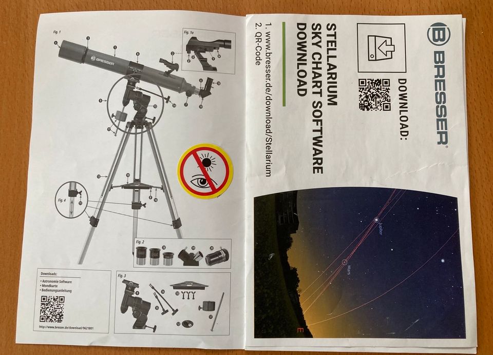 Teleskop Bresser Space Explorer 90/900 EQ mit Zubehör in Coburg