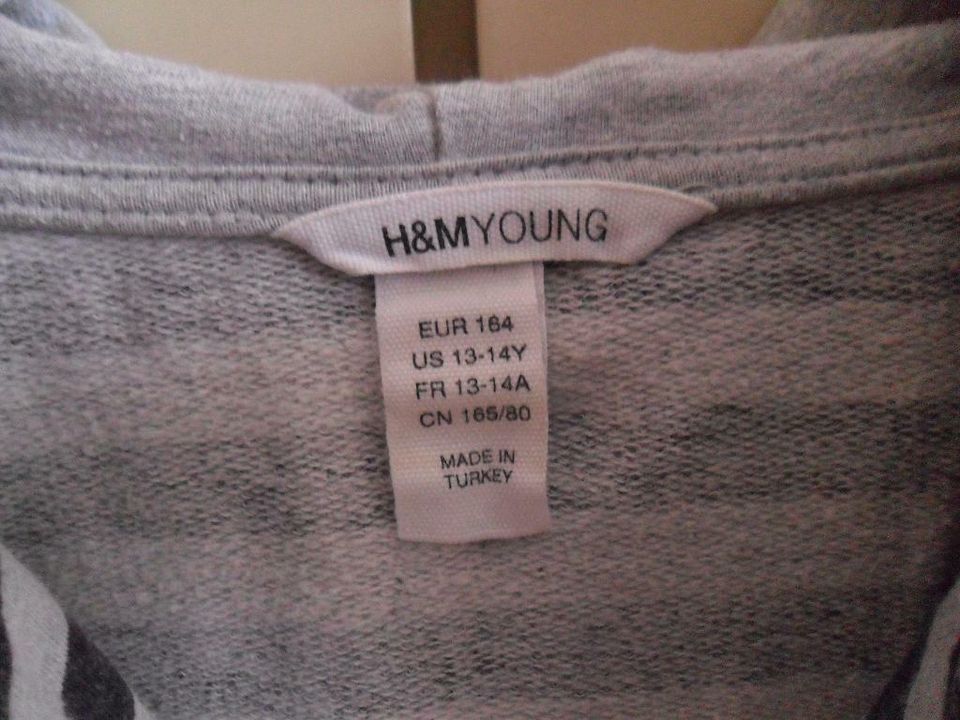 Sweatshirt, Mädchensweatshirt, Gr. 164, grau, H & M in Neumünster