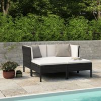 Gartenlounge Terassen Lounge Gartenmöbel Set Poly Rattan Schwarz Bremen-Mitte - Bremen Altstadt Vorschau