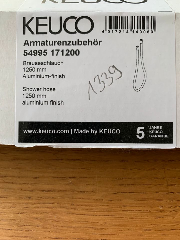 KEUCO Brauseschlauch NEU 54995171200 Aluminium-finish 1250mm in Ronnenberg