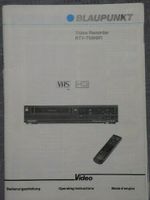 Bedienungsanleitung Blaupunkt Video Recorder RTV-750HIFI Niedersachsen - Freden Vorschau