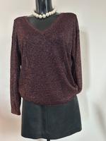 Closed V Neck Pullover Bordeaux Burgunder Rot Lurex Glitzer M Deggendorf - Mietraching Vorschau