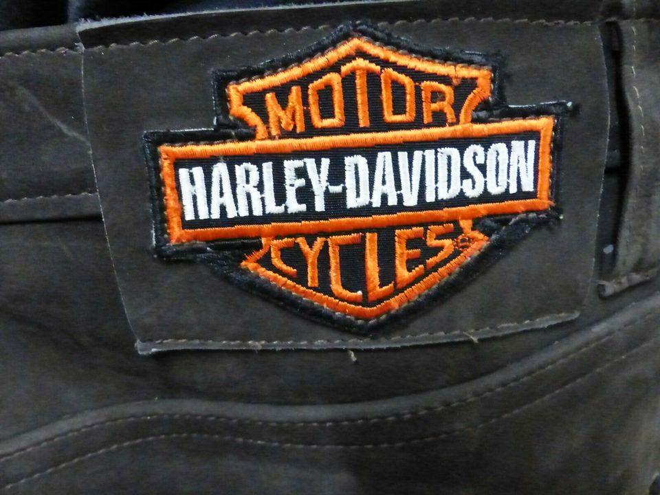 Harley Davidson Lederkluft, braun, Hose, Weste, Jacke, Biker in Flintbek