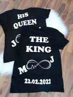 DIY Shirt Partner T-Shirt Mann Frau King Queen personalisierbar Sachsen - Markranstädt Vorschau