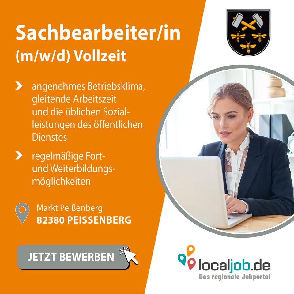 Sachbearbeiter/in (m/w/d) in Peißenberg gesucht | www.localjob.de in Peißenberg