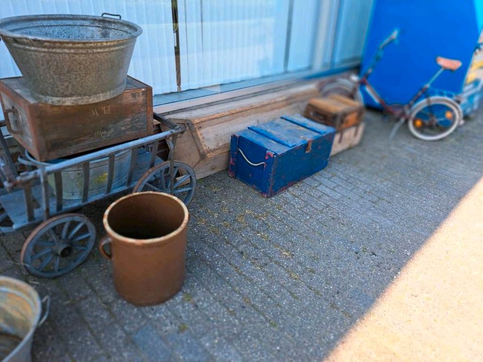 Alte Sachen Gartendeko Deko Zinkwannen Emaille alt antik in Uplengen