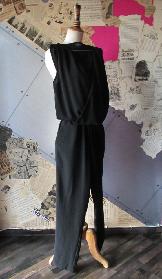 Damen Overall Ganz-Anzug Jumpsuit Einteiler Schwarz MANGUUN XS 34 in Sandersleben