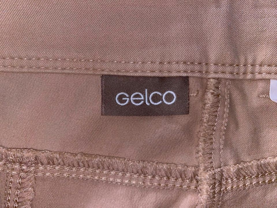 GELCO Damen Gr. 42-44 BW 44,5cm Jeans Hose Stretch Beige Gesteppt in Hamburg