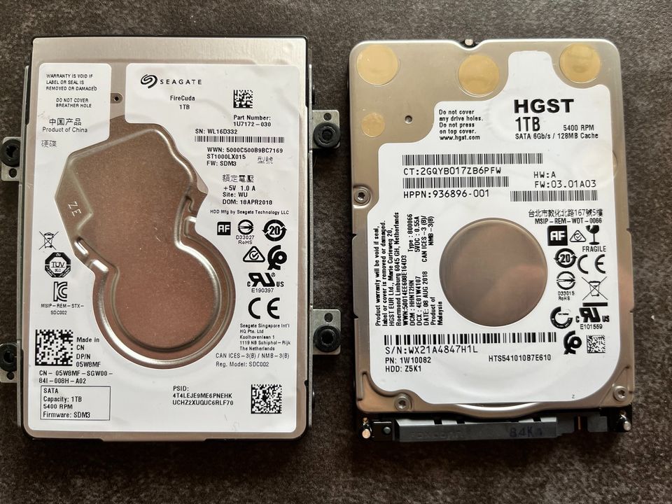 2x Festplatte HDD 1TB (SEAGATE +  HGST) in Freiberg am Neckar