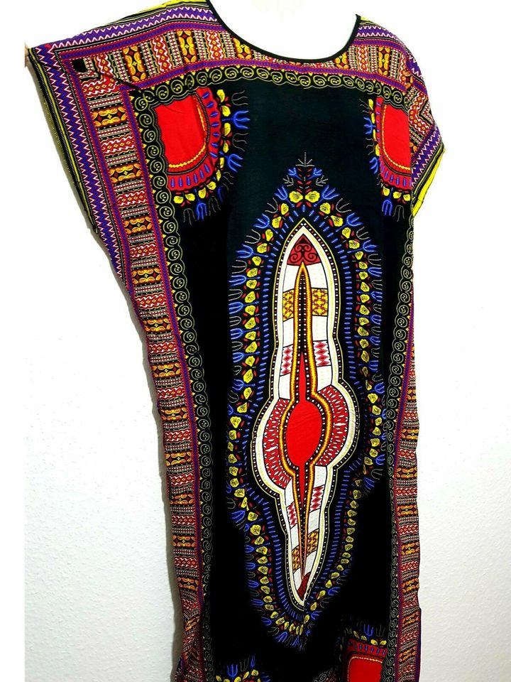 Maxikleid Kaftan Kleid Strandkleid Kimonoärmel Dashiki Free Size in Laubach