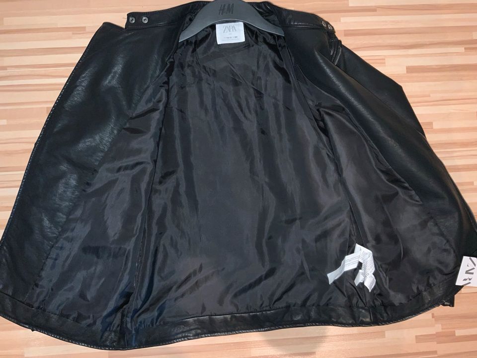 Lederjacke von Zara Neu ungetragen Gr 164 schwarz in Rotenburg (Wümme)