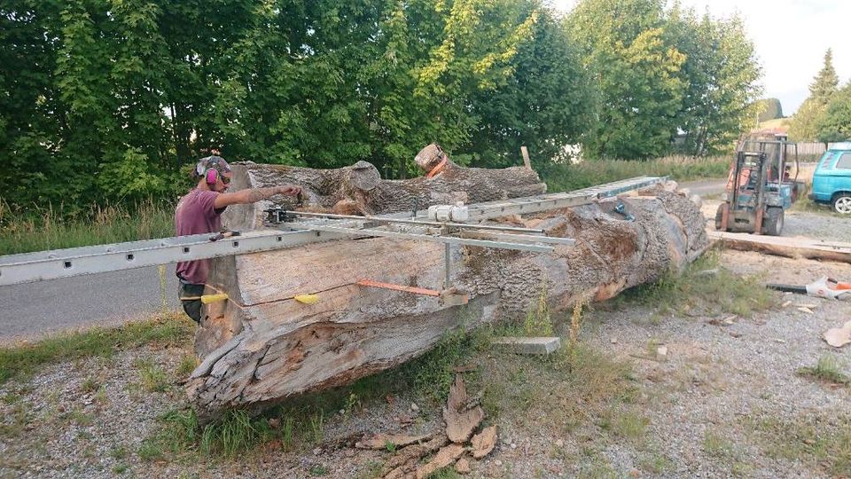 Lohnschnitt, Mobiles Sägewerk, Bauholz, Sägewerk Woodmizer in Glonn