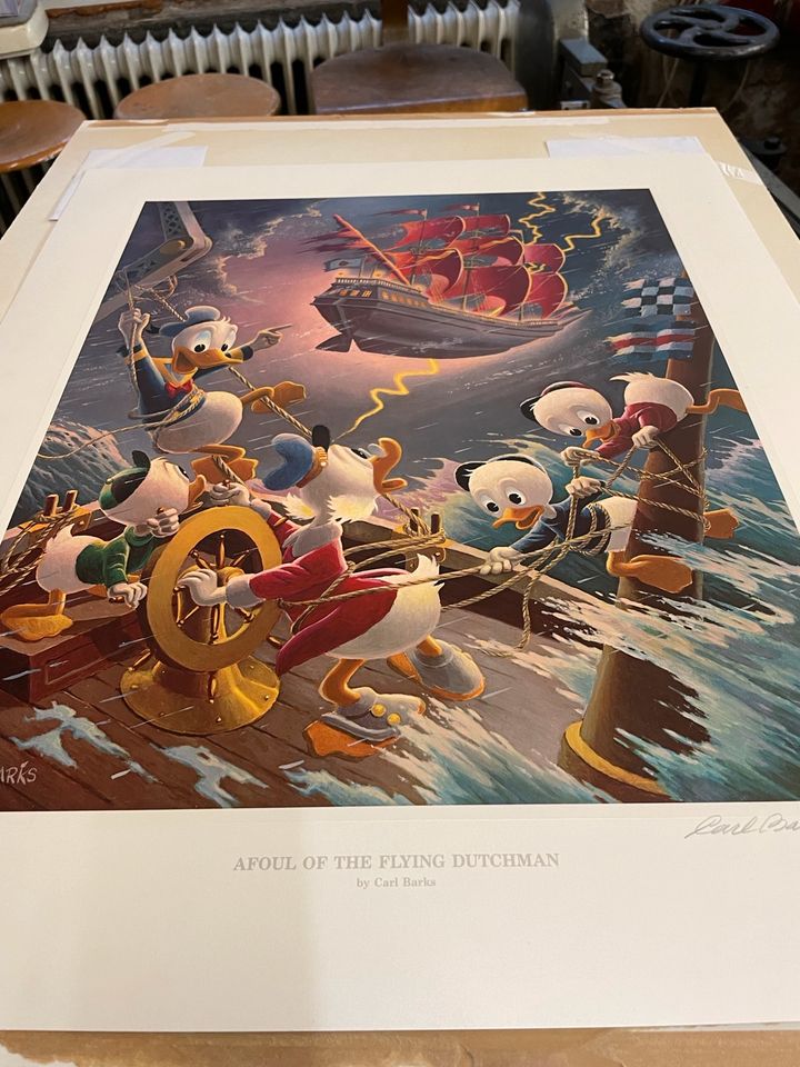 Carl Barks Lithografie signiert  Afoul of the Flying Dutchman in Köln