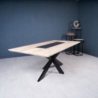 Eichentisch mit Hitzebeständigem Granit 220x100cm "JEDE GRÖßE MÖGLICH" Eichenholz Massivholztisch Öl Weiß Gekalkt Eichentisch Wohnzimmertisch Holztisch Design Tisch Stahlbeine Edelstahl Tischbeine Nordrhein-Westfalen - Ochtrup Vorschau