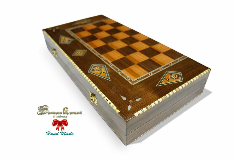 Neu 50cm Holz Backgammon,Schachspiel Brett inkl.Steine & Figuren in Hamburg