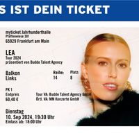 2x LEA Ticket / Tickets Tour 2024 Frankfurt 10.09.24 Nordrhein-Westfalen - Neunkirchen Siegerland Vorschau