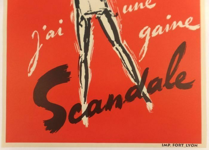 Vintage Poster 1950 Reklame Plakat Scandale Korsage Nylonstrumpf in Köln