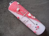 Taufkerze Mädchen rosa Rosen handverziert Bayern - Schwabmünchen Vorschau