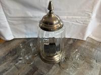 Bowle Set mit 6 Gläser DDR Verm. Kristall und Zinkblech Sachsen-Anhalt - Gardelegen   Vorschau