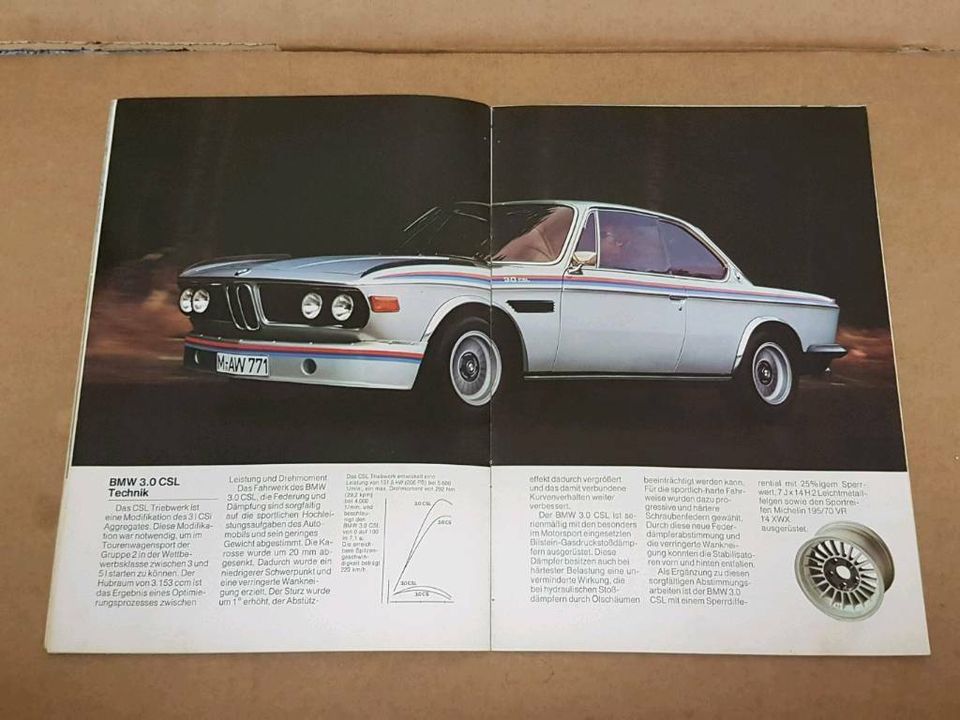 BMW 3.0CS, 3.0CSI, 3.0CSL, 2,5CS Prospekt von 02/1975 in Siegburg