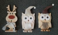 Holzdeko Figuren Rentier und Eulen, Weihnachten, Herbst Niedersachsen - Selsingen Vorschau