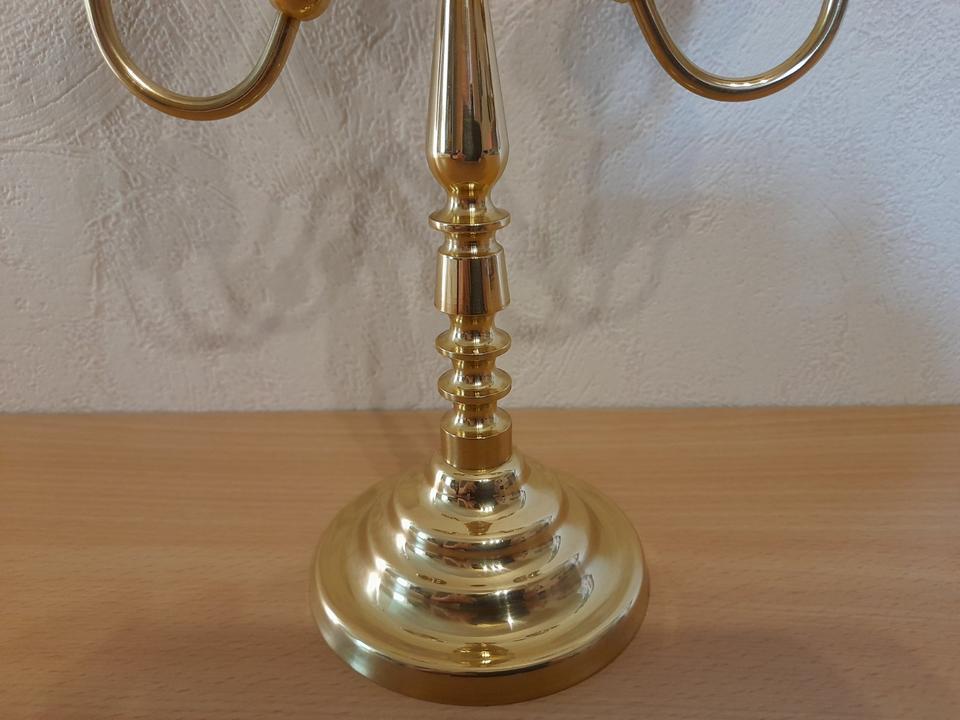 Messing Kerzenständer Kerzenhalter h=23cm b=20cm in Triebel