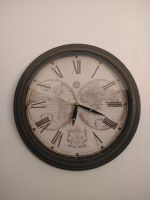 Uhr Wanduhr Weltkarte "Shabby Chic" Wohnzimmer Antik braun Retro Leipzig - Schönefeld-Abtnaundorf Vorschau