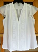 H+M Chiffon Bluse durchsichtig mit Stickerei weiss Top Gr. 38 Bayern - Cham Vorschau