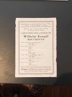 Handzettel 22. Januar 1941, Wilhelm Kempff spielt Beethoven Bayern - Greifenberg Ammersee Vorschau