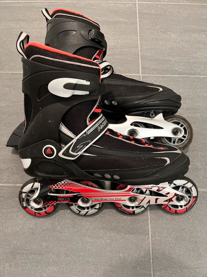 Inliner Inline Skates Rollerblade K2 Ascent Alu Gr 44 / 10,5 in Roth b Hamm