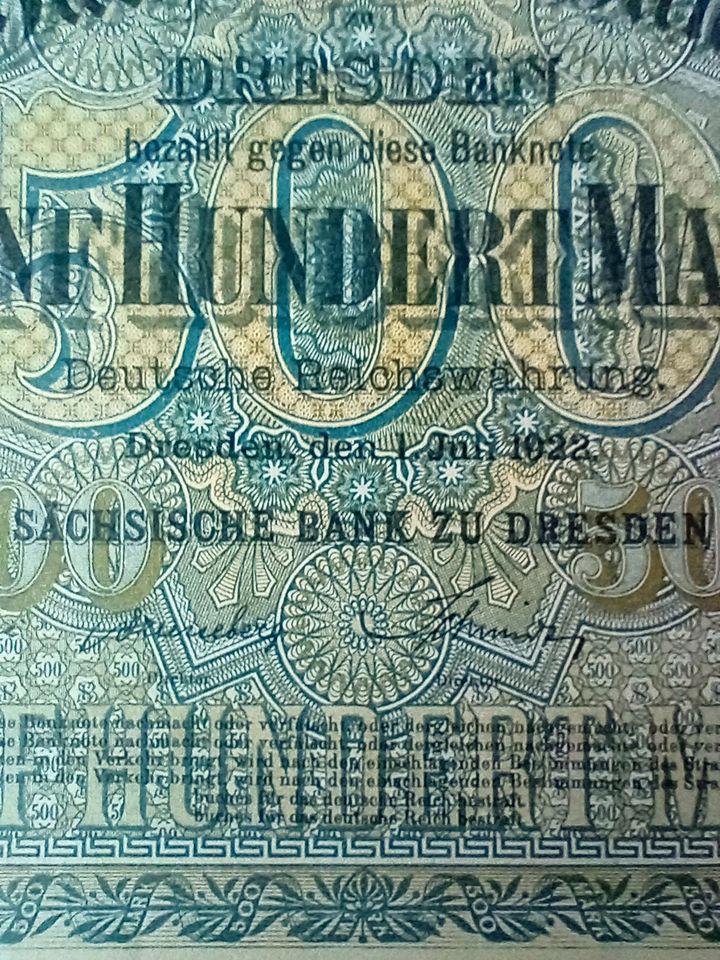 Banknote 500 Mark Sachsen in Freilassing