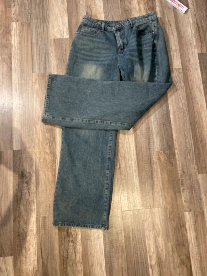Vintage baggy breite Jeans Blau in Aichach