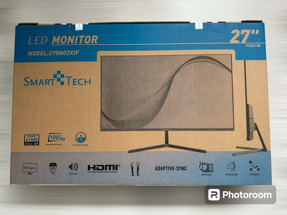 27 Zoll Monitor Smart Tech neu mit Kabel in Weißenfels