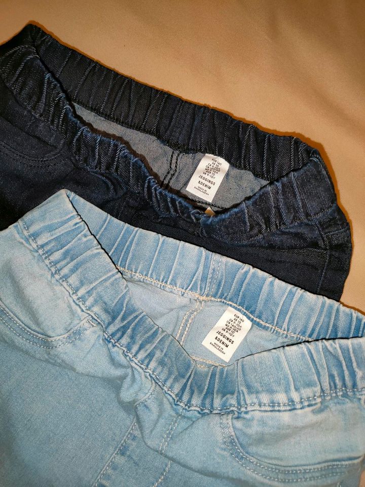 2er Set Jeggings Leggings Denim Jeans 140 H&M in Ohorn