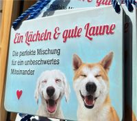 Kulthänger Blechschild Lächen und gute Laune, Hunde NEU Rheinland-Pfalz - Gau-Algesheim Vorschau