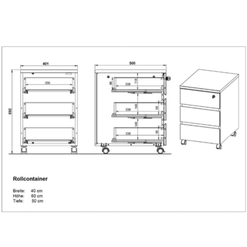 Rollcontainer mit abschließbarer Schublade Bürocontainer in Beelen