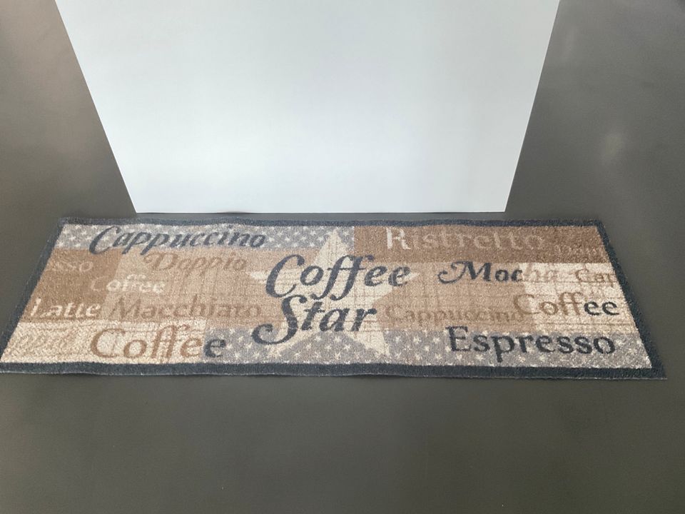 Fußmatte mit Kaffeeschriften Marke unbekannt Maß3 49 x 150 cm ca. in Ingersheim