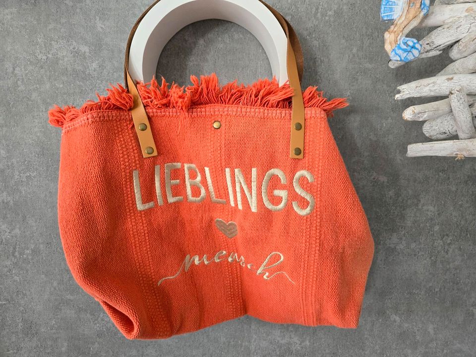 Lieblingstasche, orange mit goldenen Schrift, Shopper, XXL, NEU in Rehlingen-Siersburg