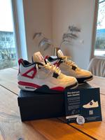 Air Jordan 4 Retro weiß/rot/schwarz,  Größe EUR 44 Bayern - Thurnau Vorschau
