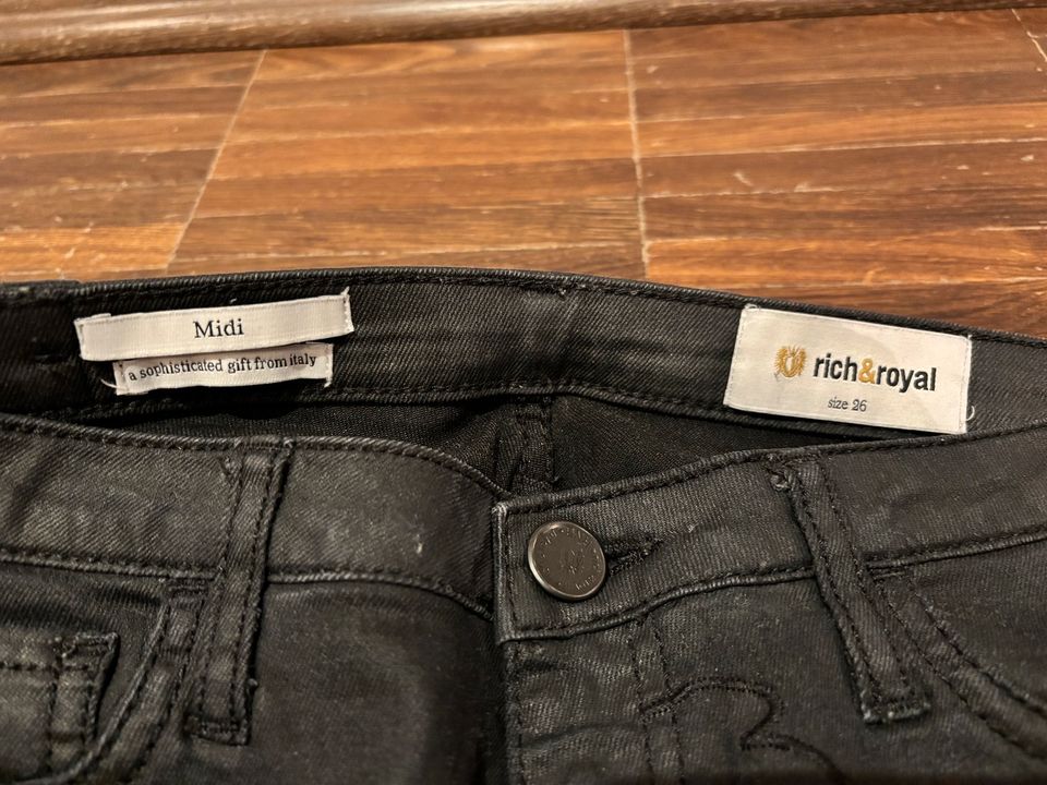 Rich & Royal 7/8-Jeans Skinny gecoatet Schwarz in Leipzig