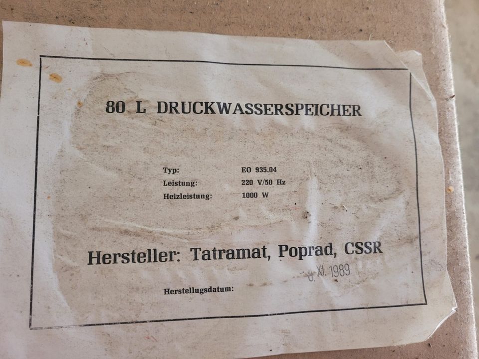 80 Liter Warmwasserspeicher neu verpackt in Naunhof