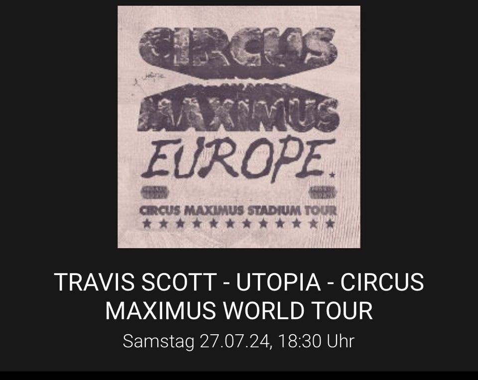 TRAVIS SCOTT - Frankfurt 2x Tickets in Pielenhofen
