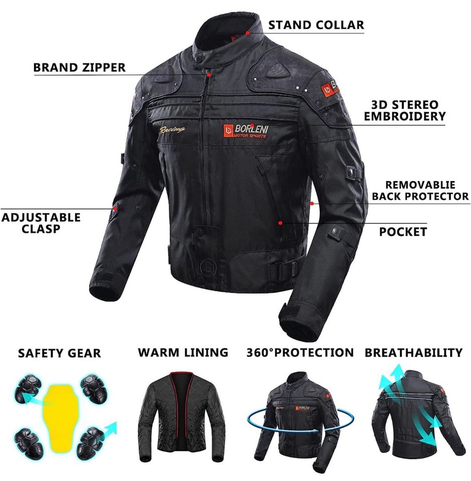 Motorradjacke Unisex XL Neuwertig Roller Biker Allwetter in Rheda-Wiedenbrück