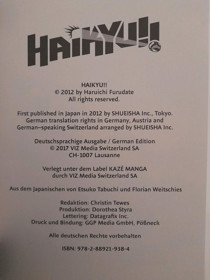 Manga / Haikyu!! / 1-8 / Deutsche Ausgabe / Kaze in Dresden